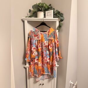 Umgee Multicolor Floral Patchwork Dress
